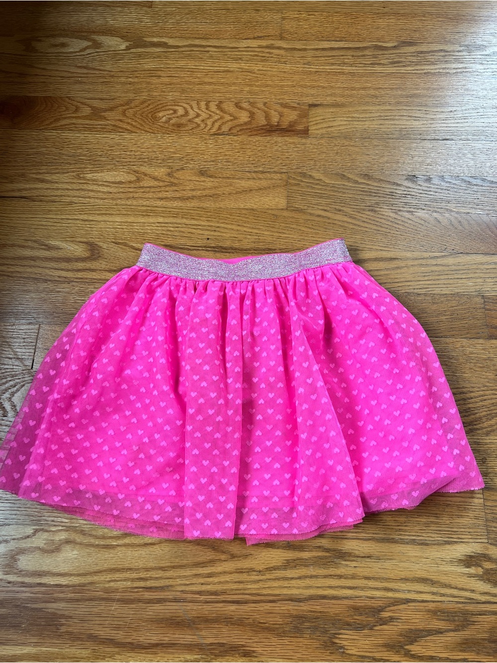 Cat & Jack Girls Neon Pink Heart Tulle Skirt